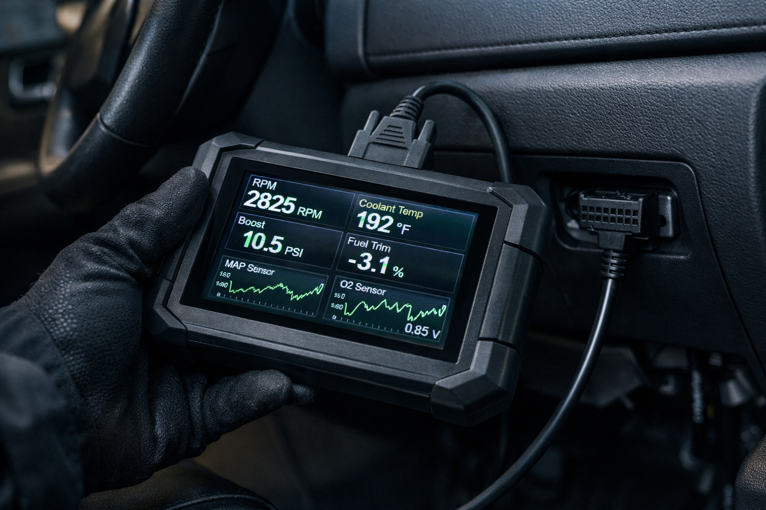 OBD motor arıza teşhis cihazı bağlantısı